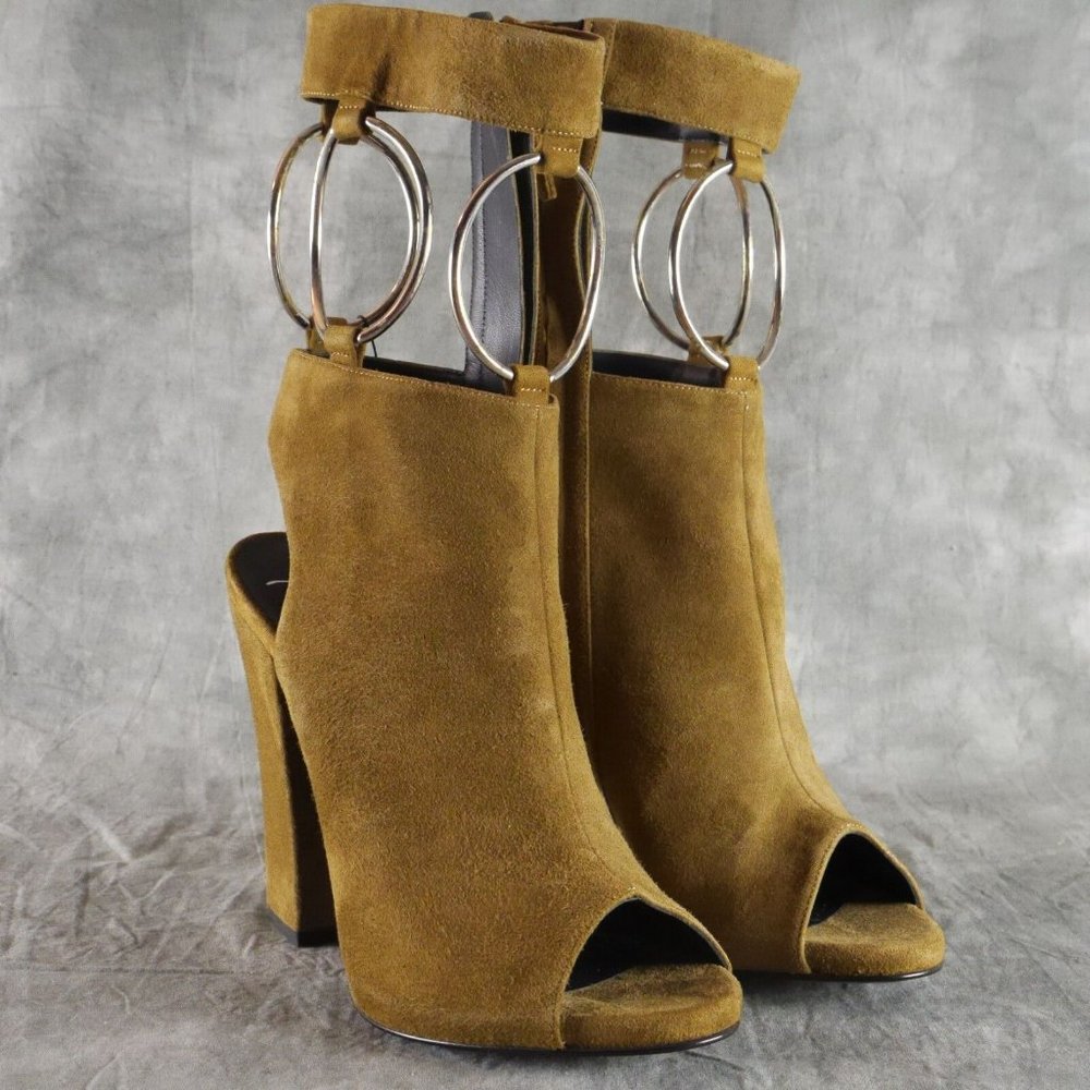 LAST PAIR! NIB Giuseppe Zanotti ZELDA Brown Peep Toe Bootie US 8.5  EU 38.5 S1E1